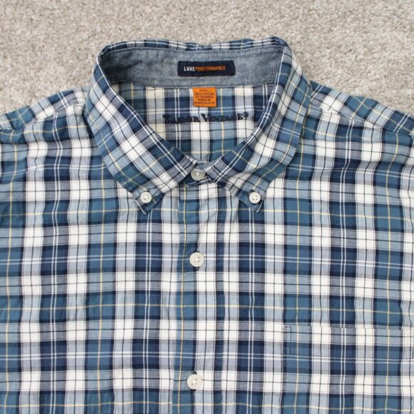 Tailor Vintage Shirt Mens 2XL XXL Blue Luxe Performance Cotton Stretch L/S - Picture 6 of 14